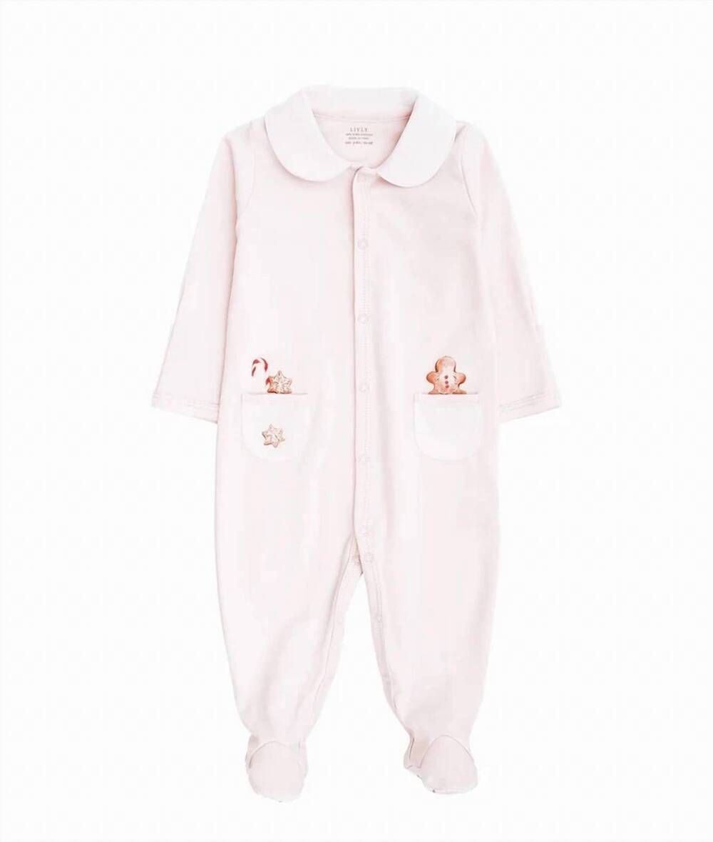 NEW LIVLY baby's little gingerbread footie in pink